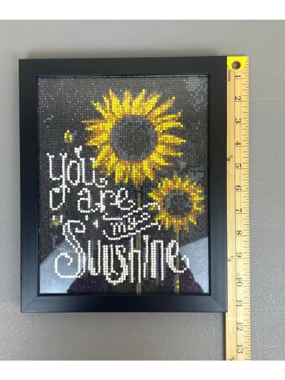 You Are My Sunshine Sunflower Diamond Painting Framed Wall Art Handmade Rustic